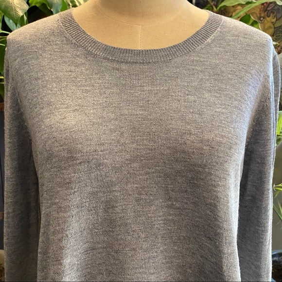 Umgee Gray Layered Shirt Sweater lace edging - Picture 9 of 11